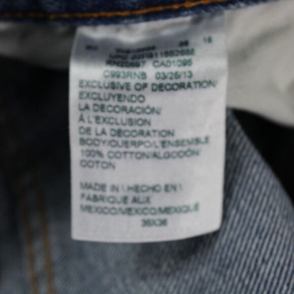 Dickies Jeans Mens 36x36 Blue Regular Straight Fit 5-Pocket Denim Actual 34x34 - Picture 7 of 9